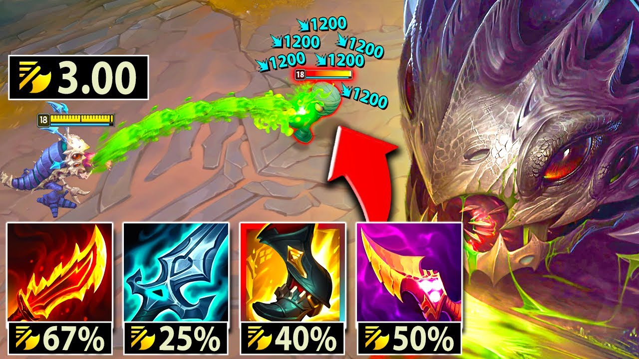I TURNED KOG'MAW INTO AN ACID TURRET WITH 3.0 ATTACK SPEED! (YOU MELT INSTANTLY)
