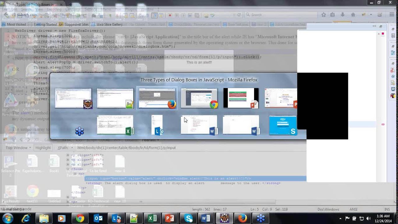 Selenium Topic-6: Working with alert using Selenium Web Driver