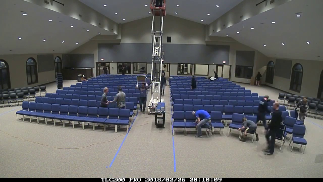 Grace PR Church time lapse chairs in new Sanctuary