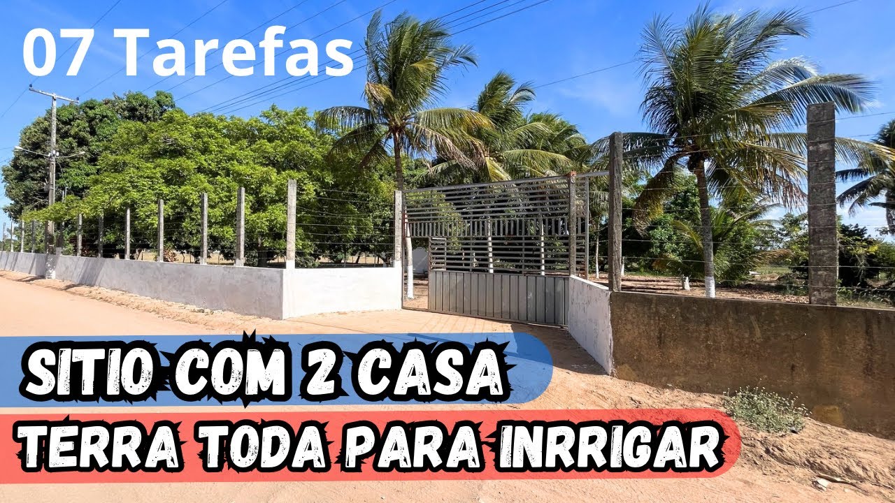 SÍTIO COM 02 CASAS E SALÃO A VENDA COM MUITAS FRUTEIRAS TERRA TODA PARA PLANTAR NA IRRIGAÇÃO #sitio