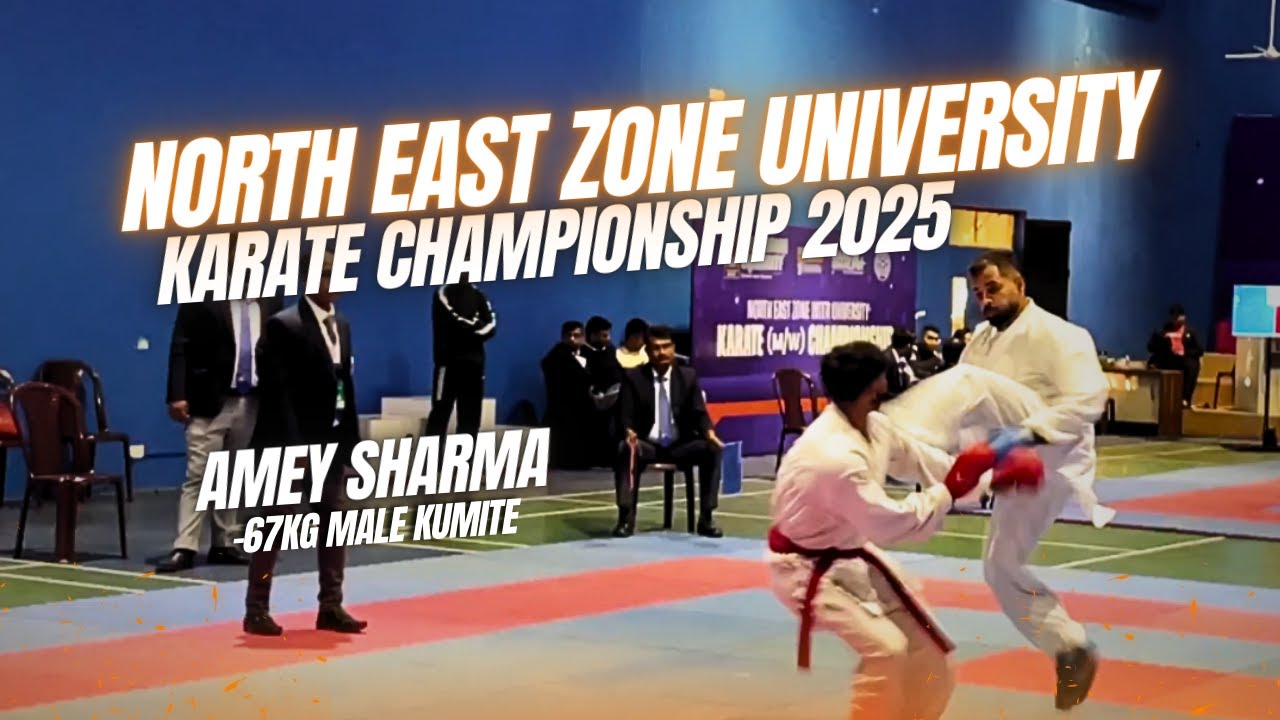 Amey Sharma |  -67kg male kumite | north east zone university karate championship 2025