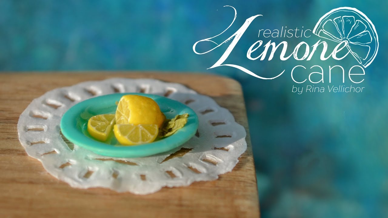 Realistic lemon cane 🍋 Easy polymer clay tutorial for beginners