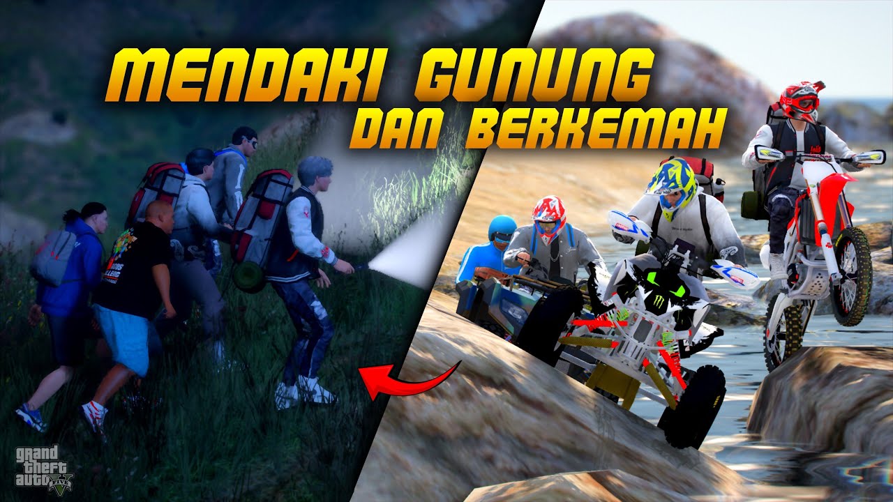 Berkemah dan Mendaki Gunung Pakai Motor Trail !! GTA 5 Mod Indonesia  | Eh Sinyo Episode 31