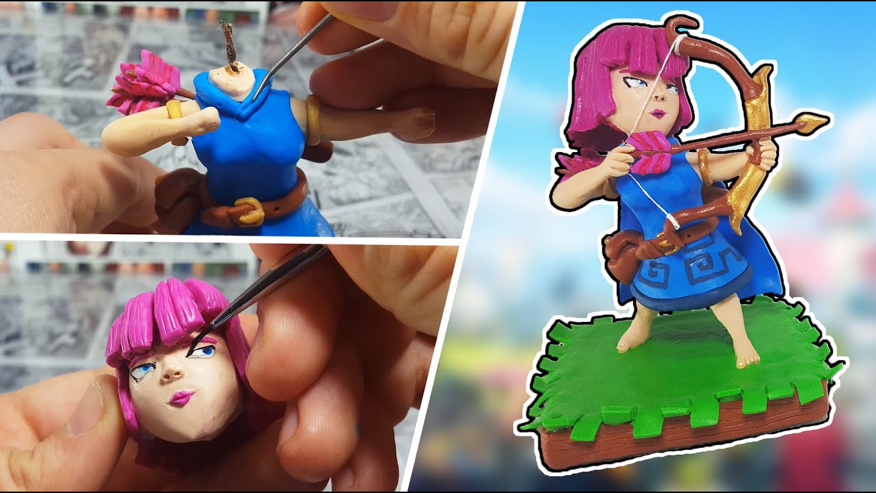 How to make the ARCHER_ Polymer Clay Tutorial 🏹💁🏼🏹 CLASH ROYALE 🏹💁🏼🏹