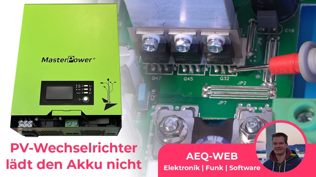 Wechselrichter lädt Akku nicht über PV-Eingang – Fehlersuche & Reparaturversuch