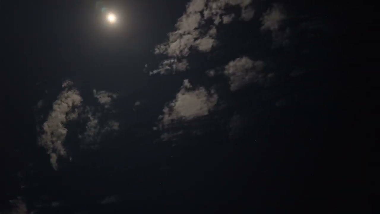 Time Lapse Night Sky, Clouds and Moon.