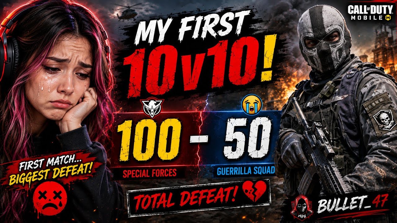 💔 I LOST My First 10v10 Match! (100-50) | COD Mobile 😭