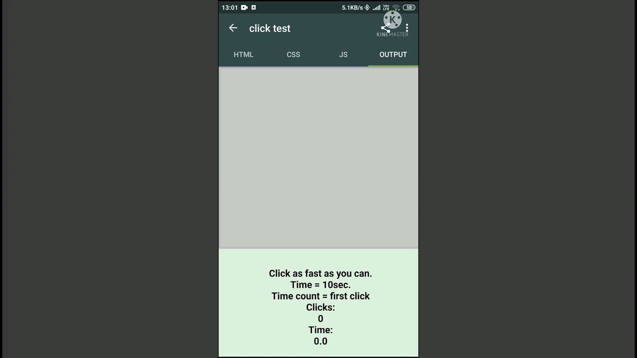 Click counter game 10 seconds made using HTML CSS and JavaScript