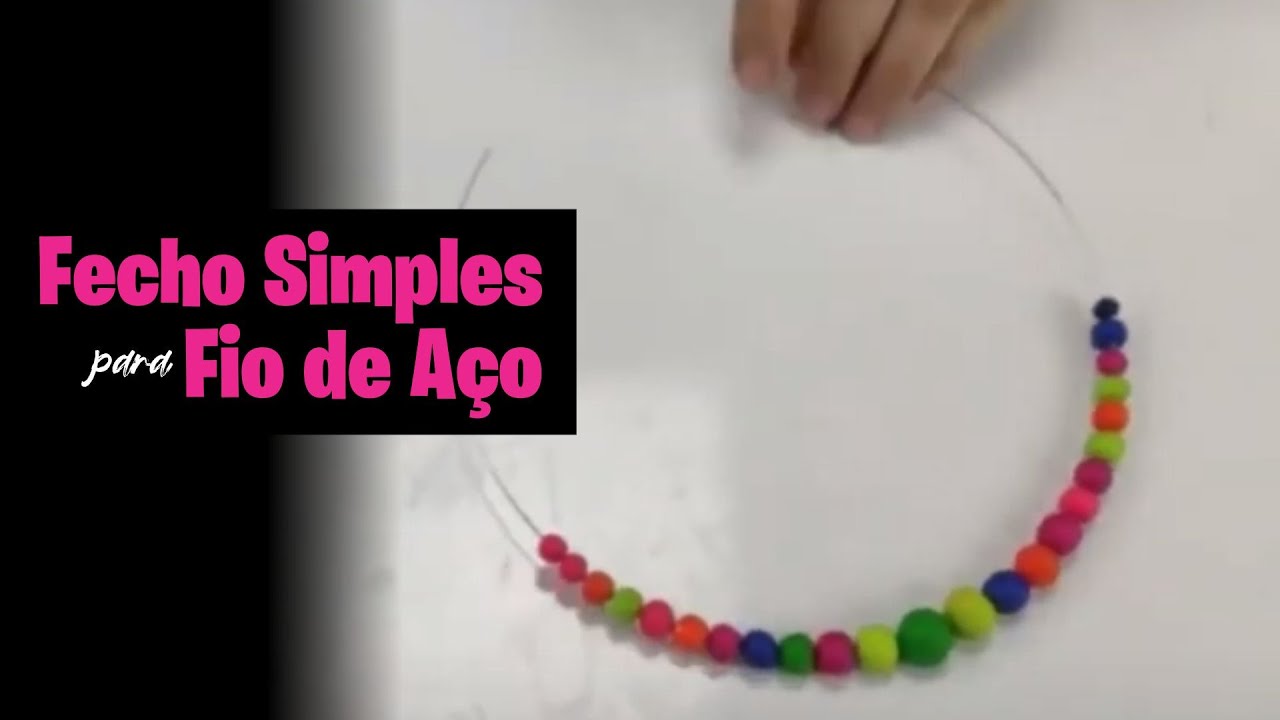 Fecho simples para Gargantilha com Fio de Aço e Cerâmica Plástica/Polymer Clay