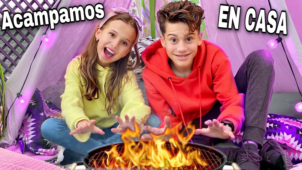 ACAMPANDO EN CASA+SORPRESA PARA MAMÁ +DIY cómo hacer una tienda India y banderines para cumpleaños