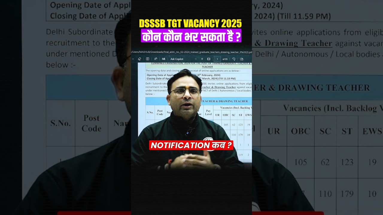 DSSSB TGT Vacancy 2025 Who can apply? | DSSSB Eligibility #Shorts
