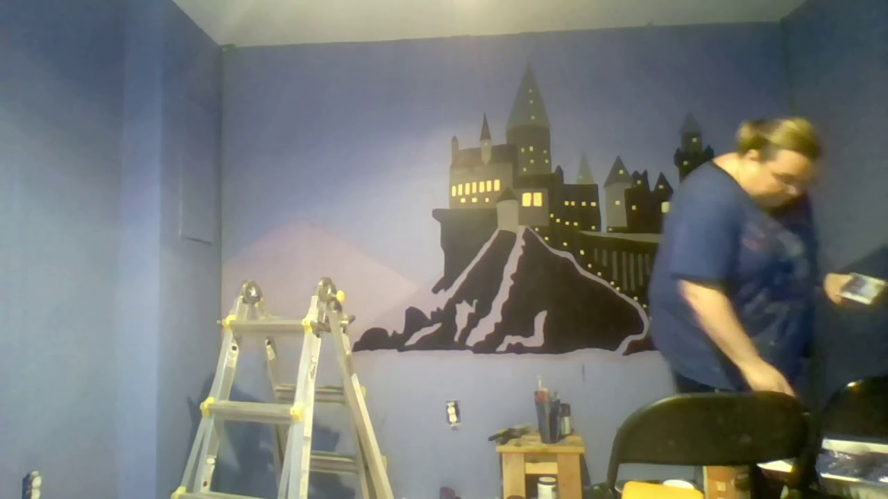 Harry Potter Hogwarts Wall Mural Art Time Lapse