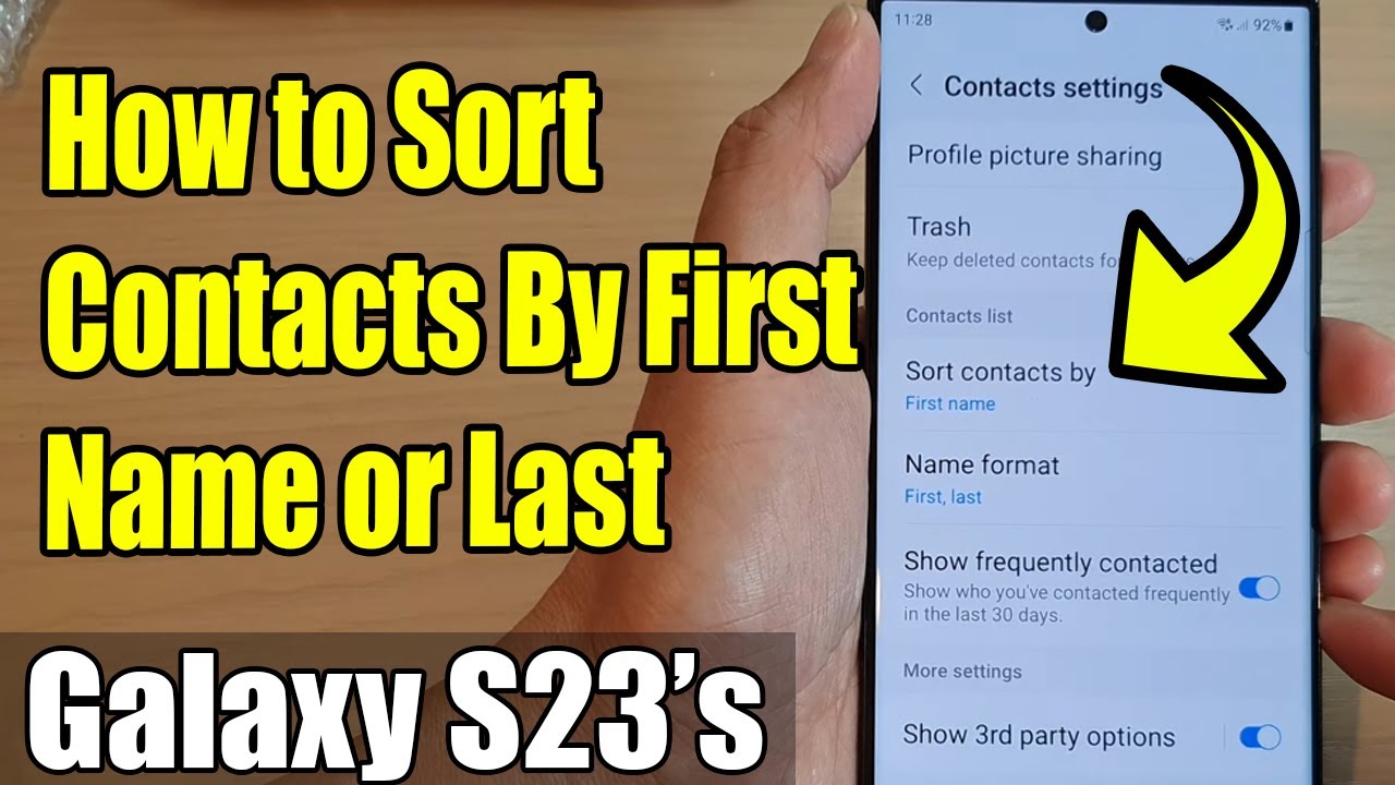 Galaxy S23's: How to Sort Contacts By First Name or Last Name