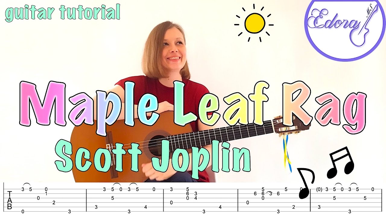 Maple Leaf Rag Fingerstyle Guitar Tutorial with On-Screen TAB - Scott Joplin