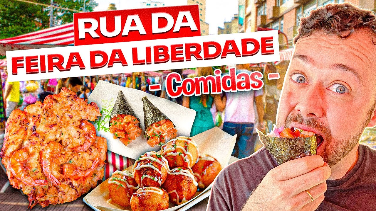 Feirinha da Liberdade: TOUR COMPLETO pelas barracas de COMIDAS DE RUA ORIENTAL