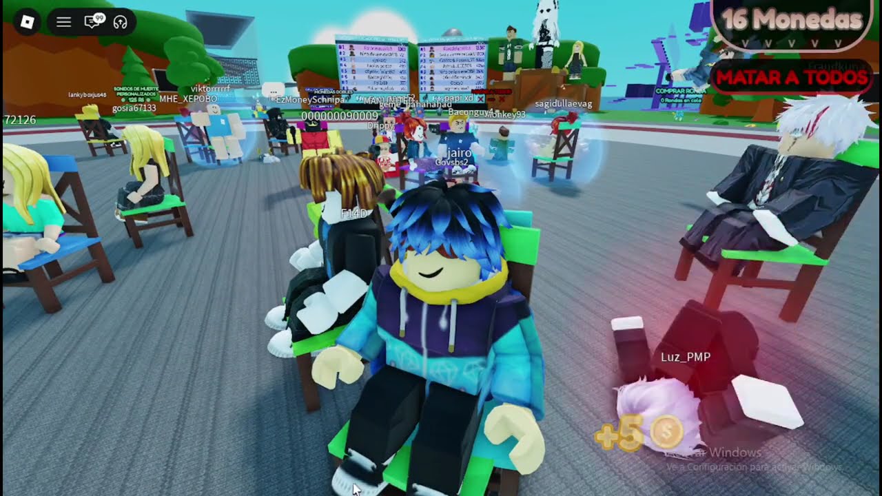 ¡100 SILLAS MUSICALES en ROBLOX con Álvaro, su papá, Irene, Jorge y Jairo! 😂😱 RISAS y DRAMAS