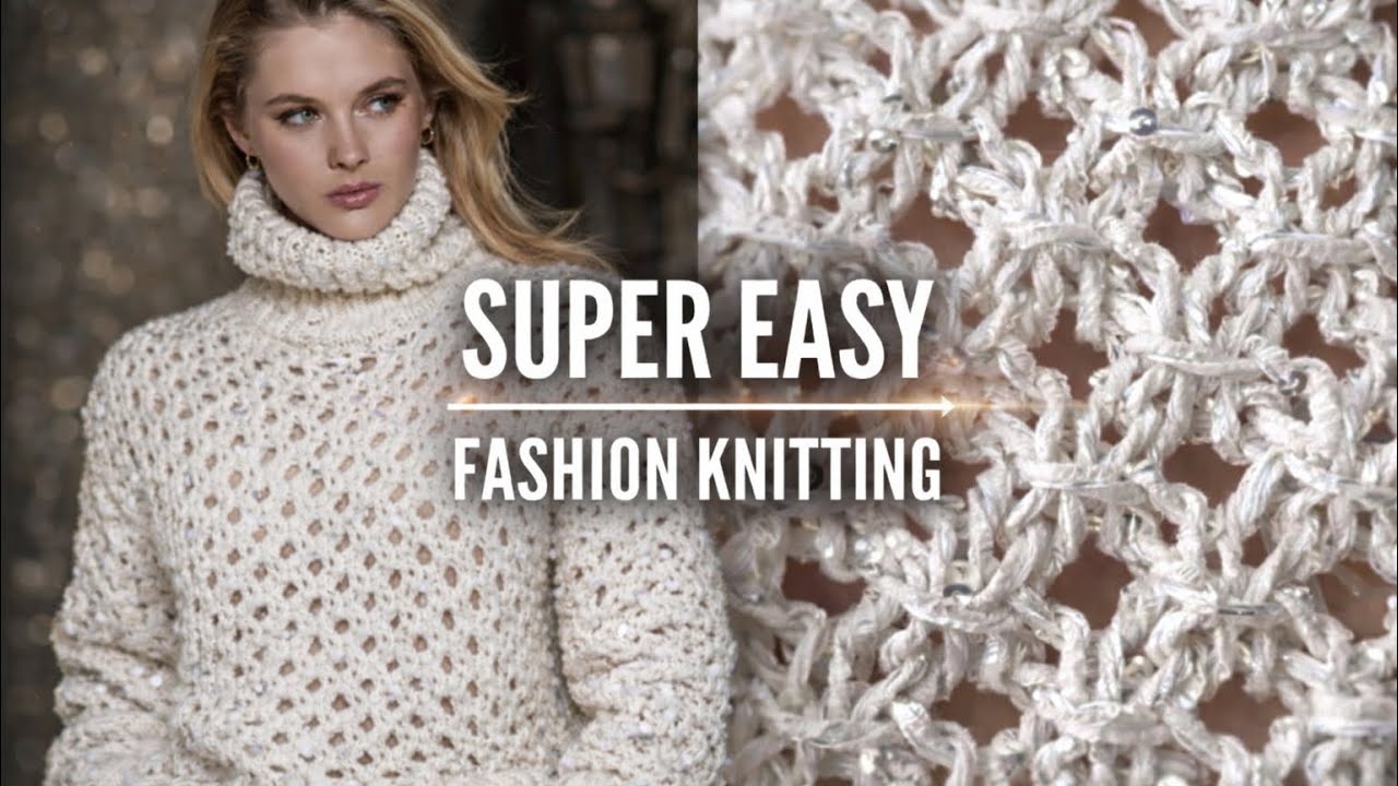 🔥 ВЯЖЕТСЯ С ЗАКРЫТЫМИ ГЛАЗАМИ! Ажур из 2 рядов! | SUPER EASY FASHION KNITTING 