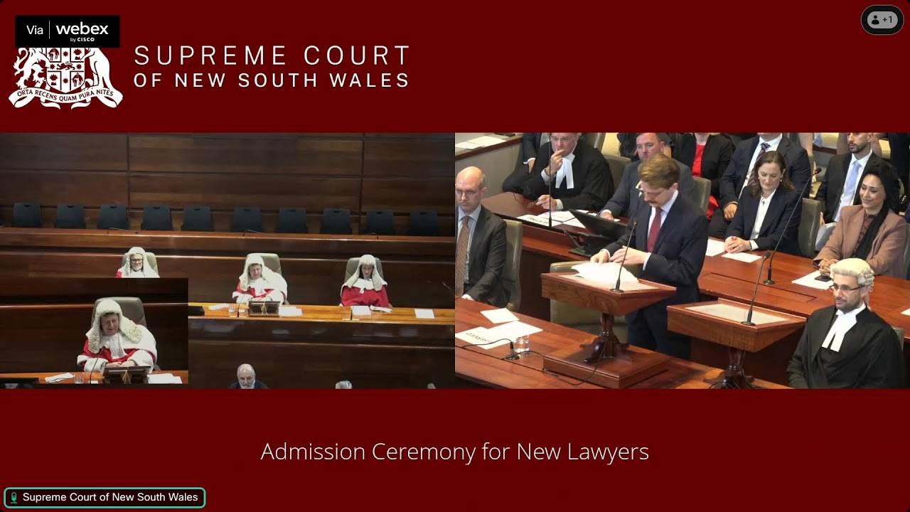 Admission Ceremony for New Lawyers - Friday 14 November 2025 at 2:45pm