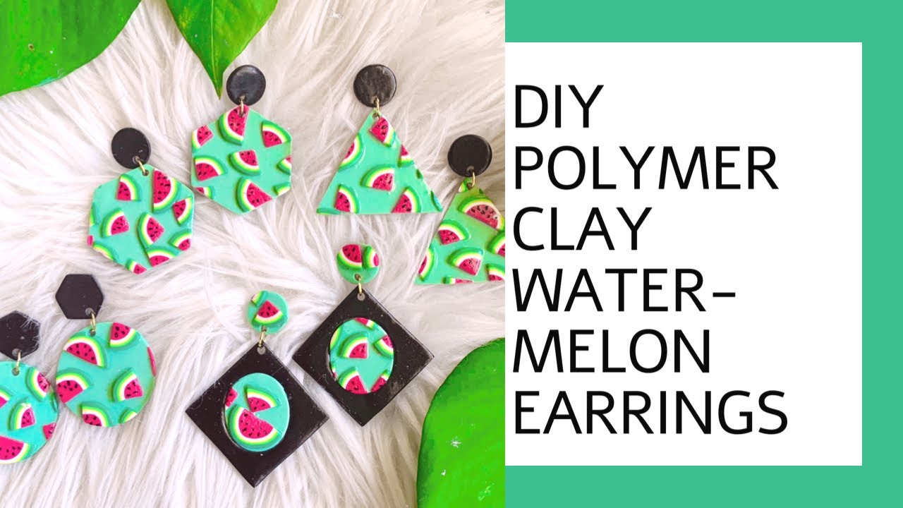 Polymer Clay Watermelon Earrings Tutorial | DIY Watermelon Cane | How To Make Polymer Clay Earrings