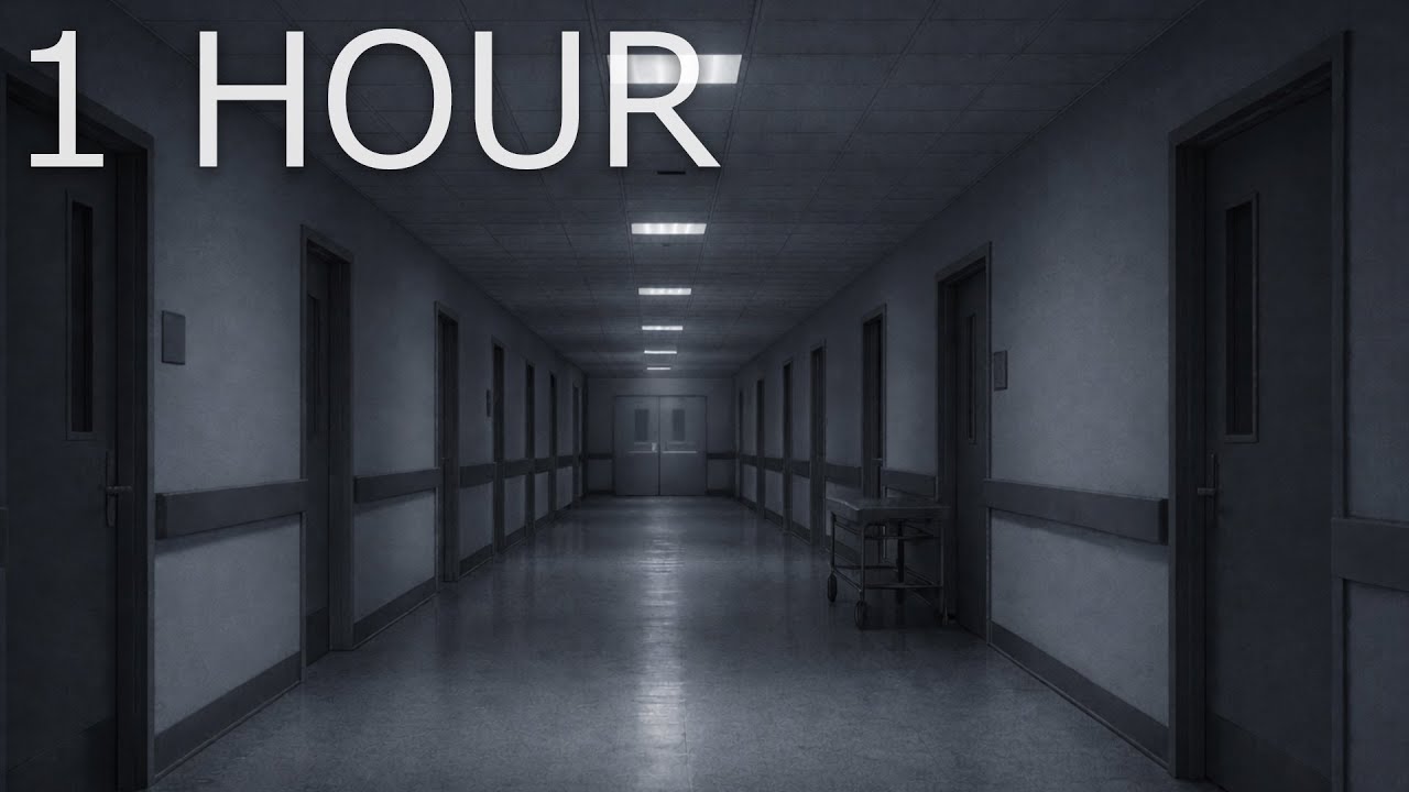 1 HOUR Empty Hospital Corridor Footsteps ASMR | Calm Night Walking (No Talking)