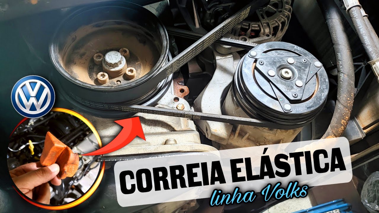 Como retirar e colocar a CORREIA ELÁSTICA Spacefox Gol Fox Polo Golf Saveiro Jetta (Passo a passo)