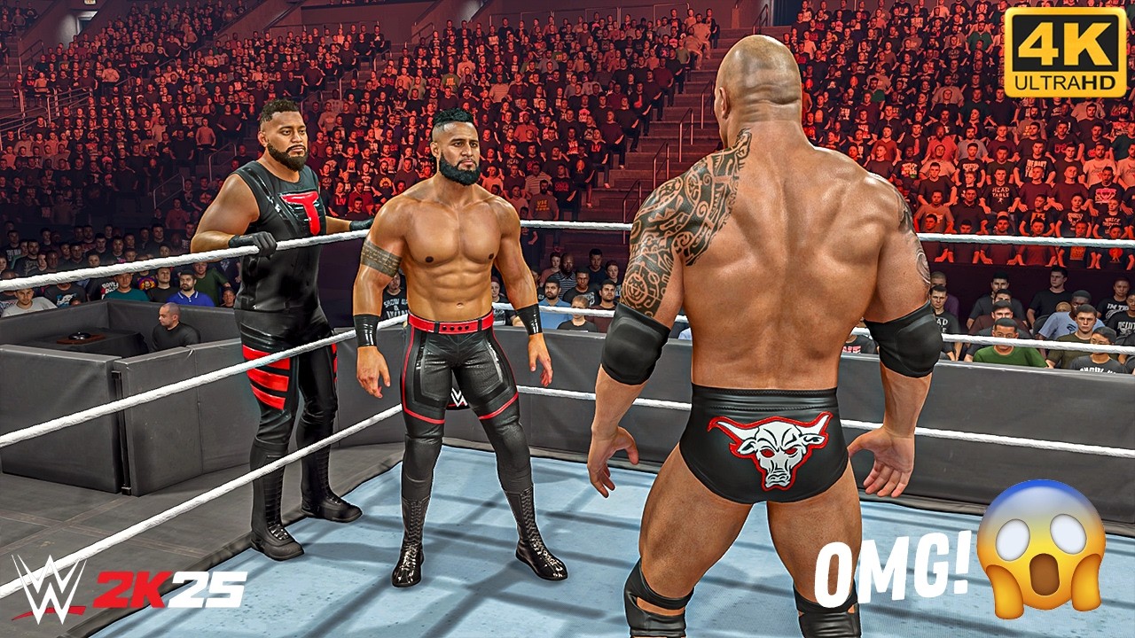 WWE 2K24 - The Rock vs. Tama Tonga & Tanga Loa - 2 on 1 Handicap Match | PC [4K60]