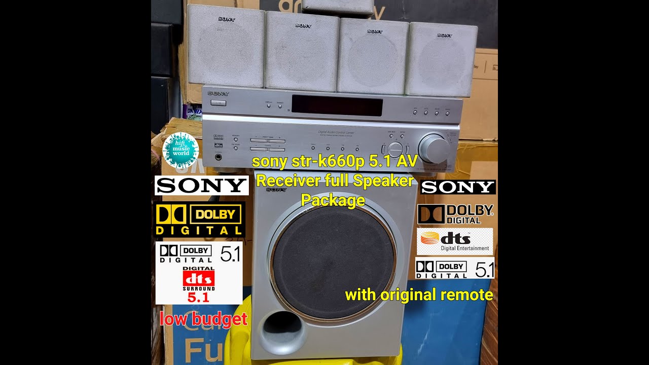 Sony STR-660P 5.1 AV Receiver with full Speaker Package Low budget