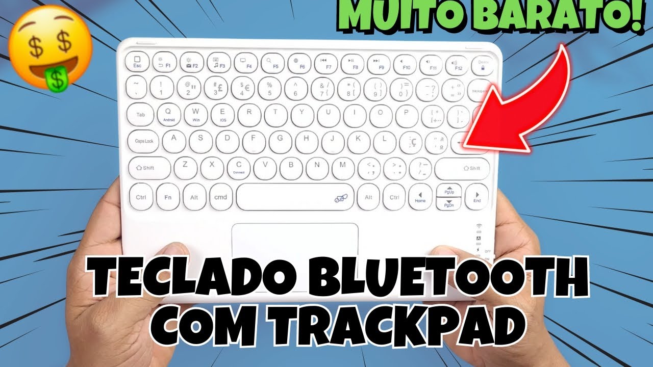Comprei um TECLADO BLUETOOTH com TRACKPAD Super Barato na Shopee!