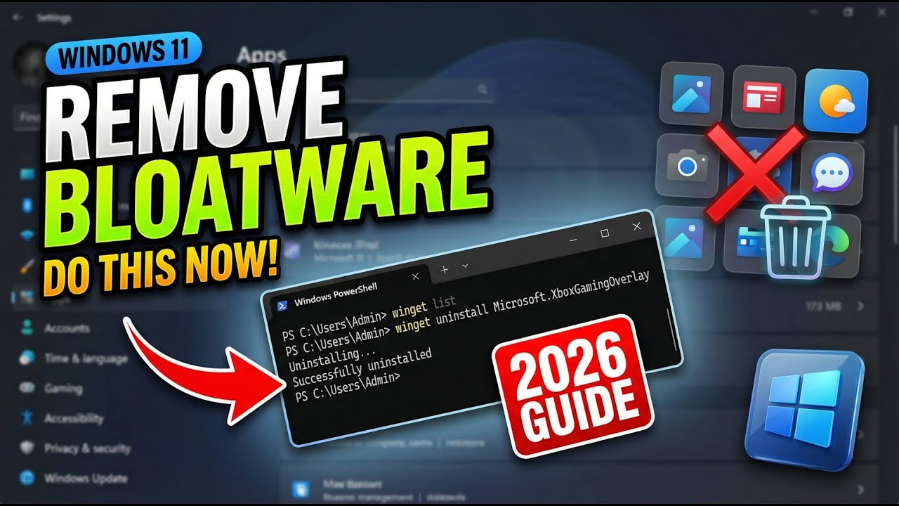 How to Remove Bloatware from Windows 11 (2026) | One-Click Debloat Tool