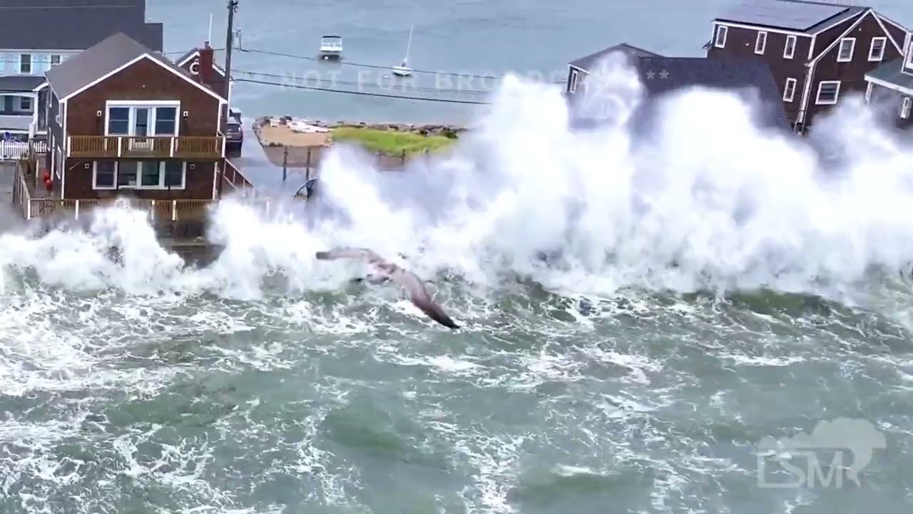 Monster Waves & 9 To 10 Foot Seas Off Scituate, MA