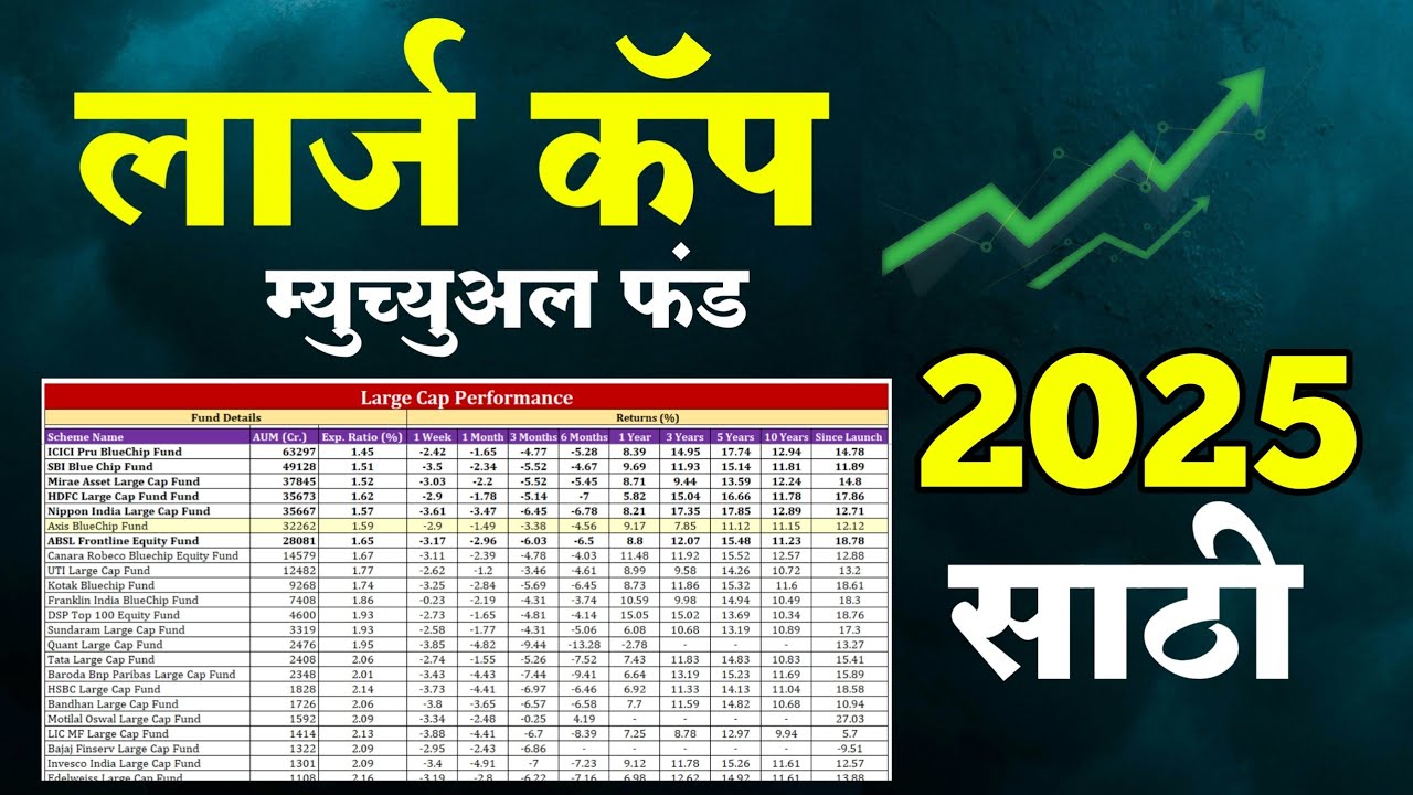 चांगले लार्ज कॅप फंड 2025 साठी | Top Large Cap Mutual Fund | Best Mutual Funds in India 2025