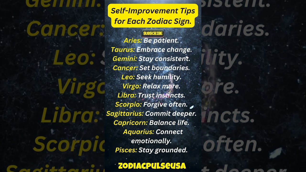 Self Improvement tips for Each Zodiac Signs 😱 #shorts