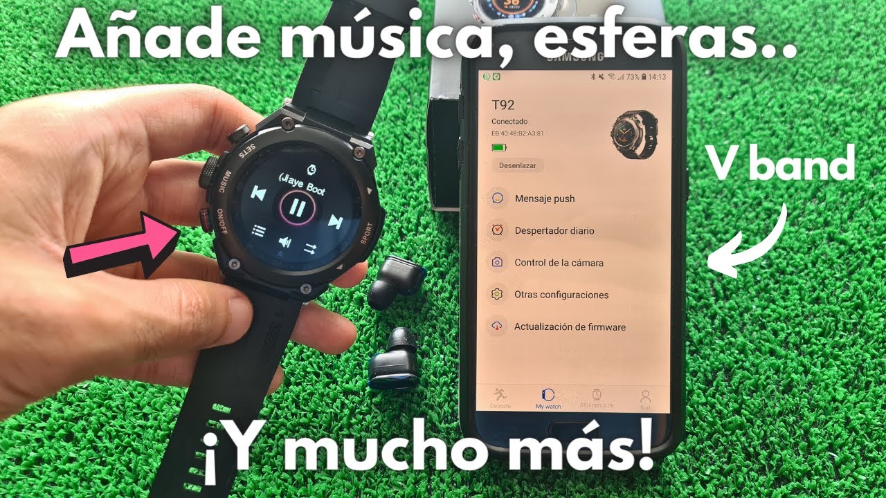 ¿Cómo Configurar tu Smartwatch T92 y Almacenar Música y Escucharla? 🤯  V Band
