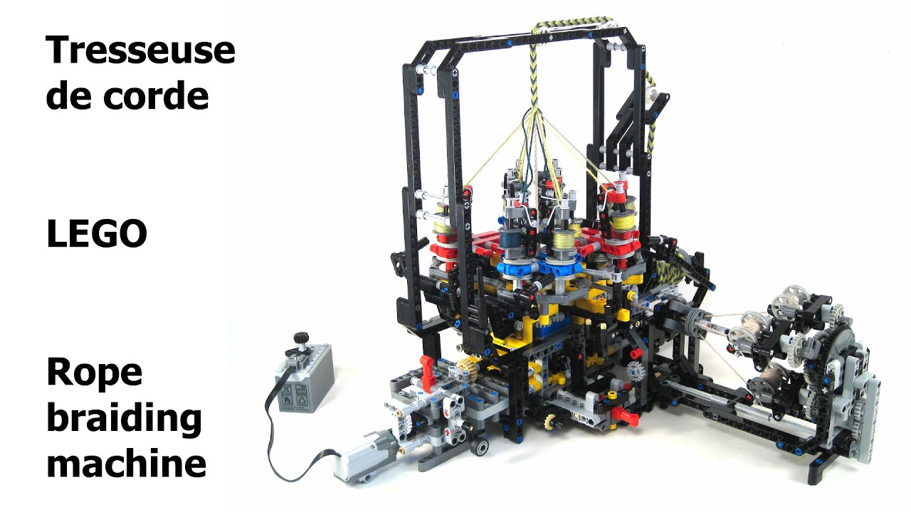 Tresseuse de corde en LEGO  -  LEGO rope draiding machine