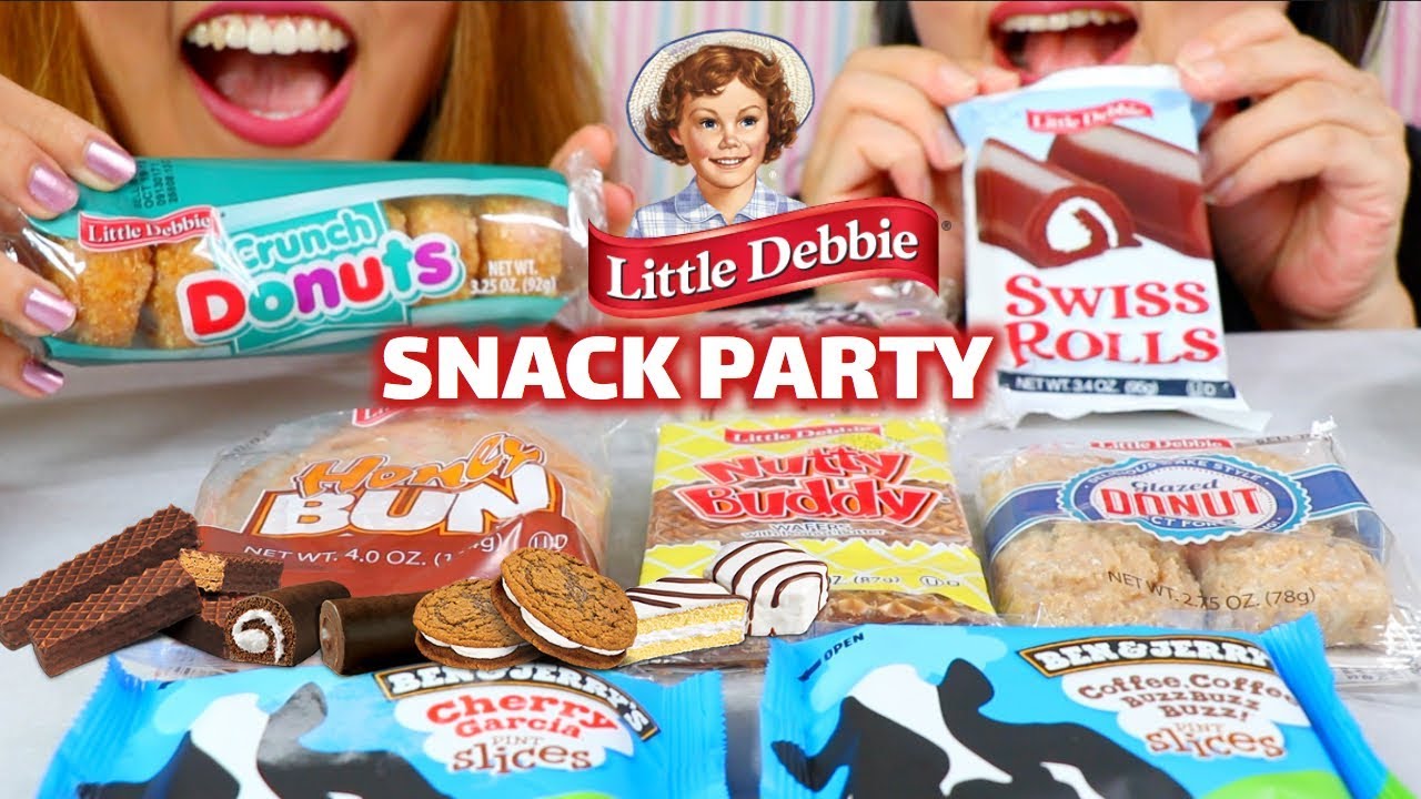 ASMR LITTLE DEBBIE DESSERT PARTY (DONUTS, CAKES, ICE CREAM) | Kim&Liz ASMR