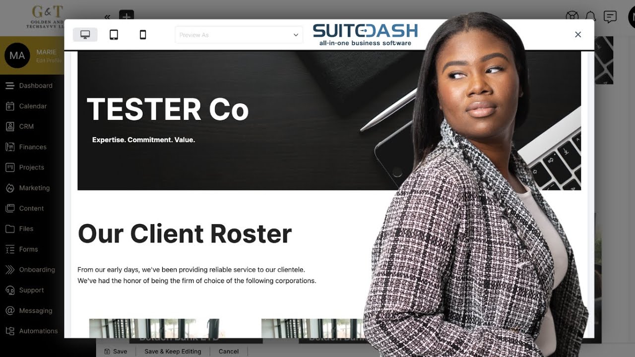 SuiteDash Features: Creating Elegant Portal Pages, Dashboards, & Landing Pages