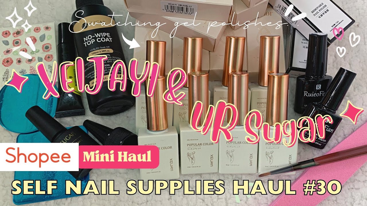 UNBOXING & SWATCHING GEL POLISHES from SHOPEE | VLOG #30 #unboxing #shopee #nailsupplies #nails #네일