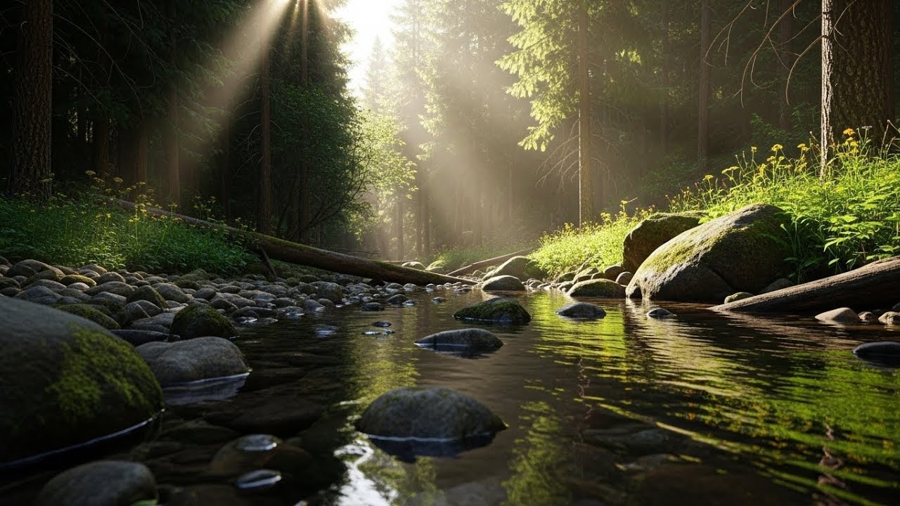 Peaceful River Soundscape 🌿 Natural Water Ambience for Meditation and Relaxation #1547