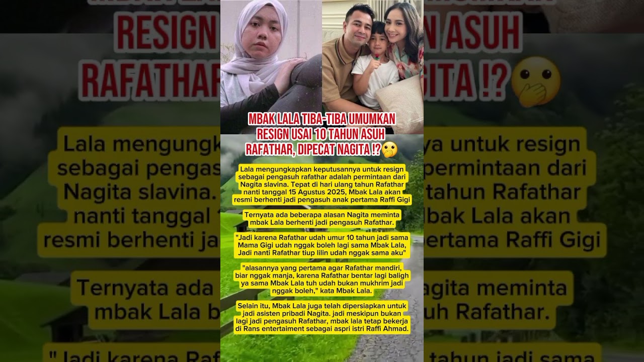 Ternyata Ini Alasan Mbak Lala Mendadak Resign jadi Pengasuh Rafathar Anak Raffi Nagita 🫢