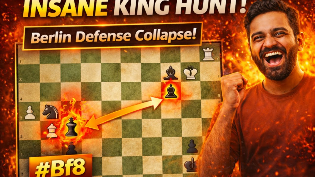 Fast King Hunt Checkmate 😳🔥 Berlin Defense Collapse