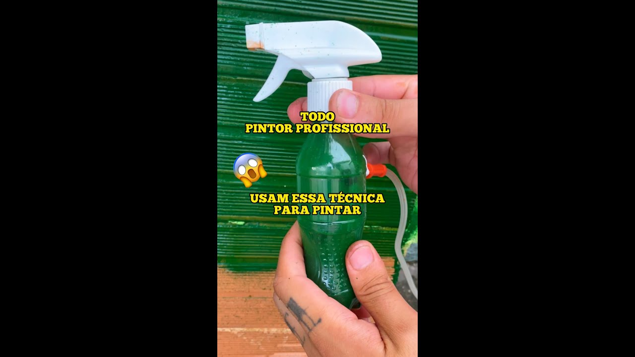 Pistola de pintura caseira turbinada com garrafa pet