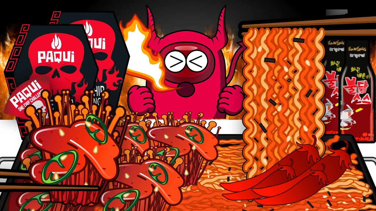 ПОЛНОЕ ИЗДАНИЕ Spicy Food Challenge - СРЕДИ АНИМАЦИИ МУКБАНГ СРЕДИ США