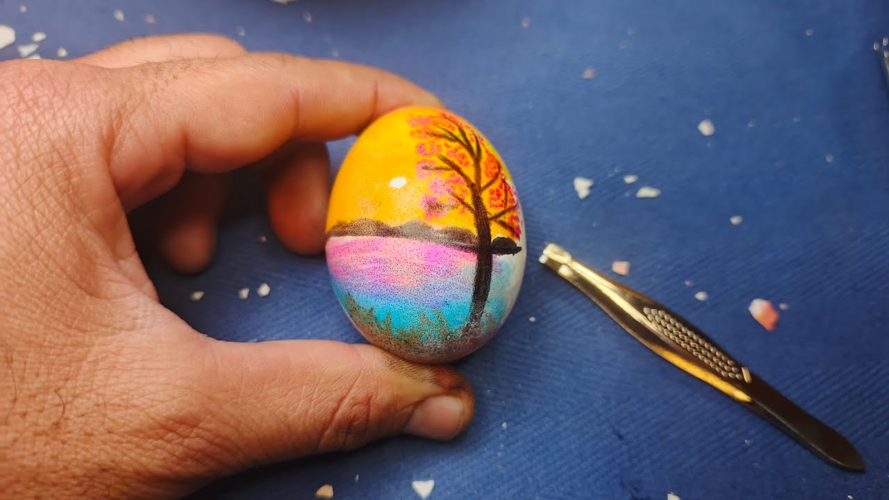 Satisfying Raw Egg Peeling & Name Writing Art | Relax and ASMR