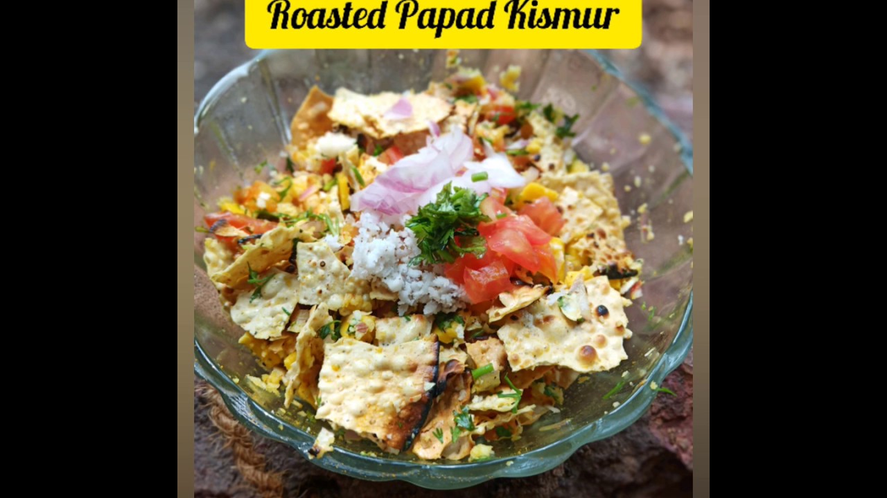 Roasted Papad Kismur in Goan Style | Roasted Papad Salad/Chaat | Veg Food Trails
