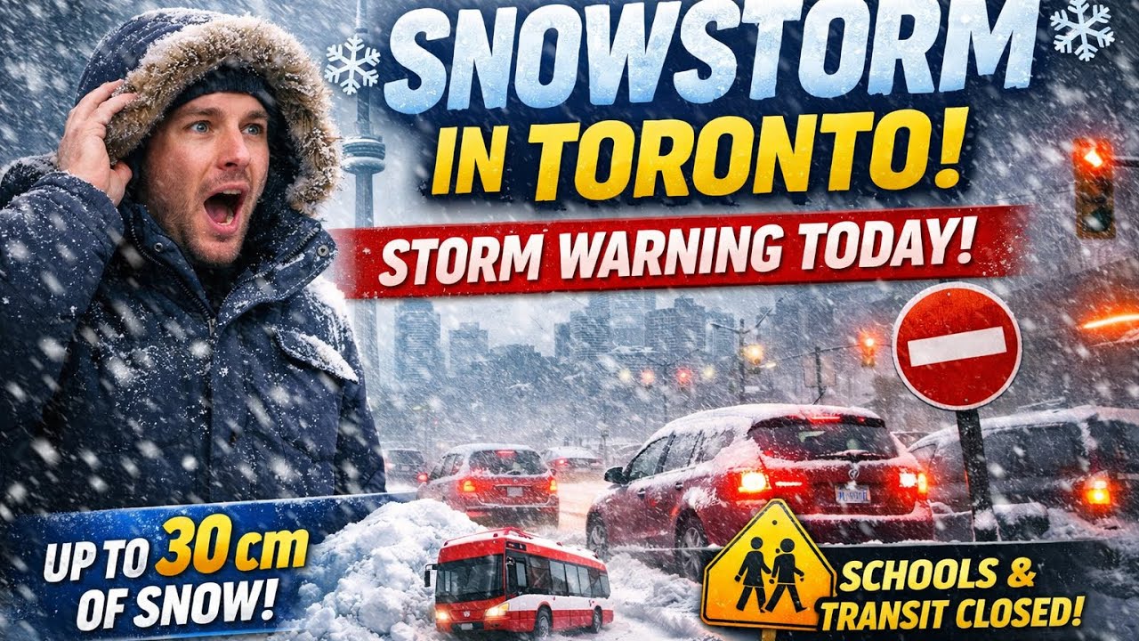 “Snow Day in Toronto ❄️ Streets Covered in Winter Magic!”