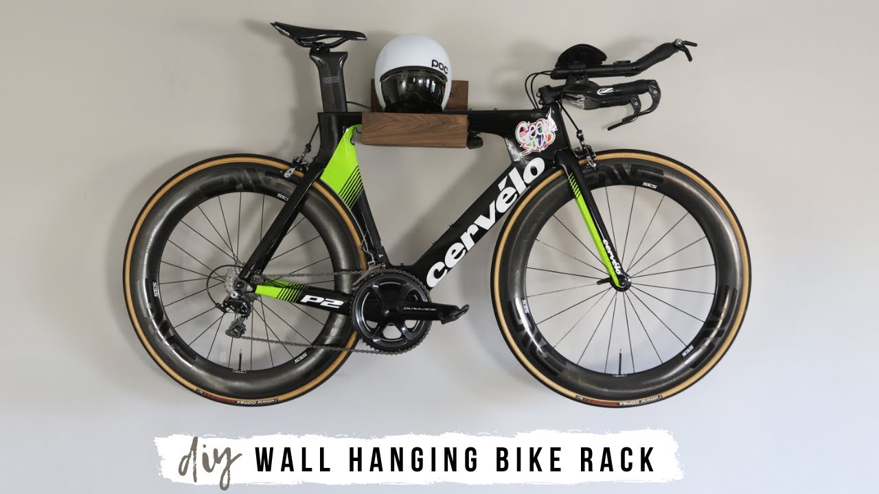 DIY Wall Hanging Bike Rack With Storage