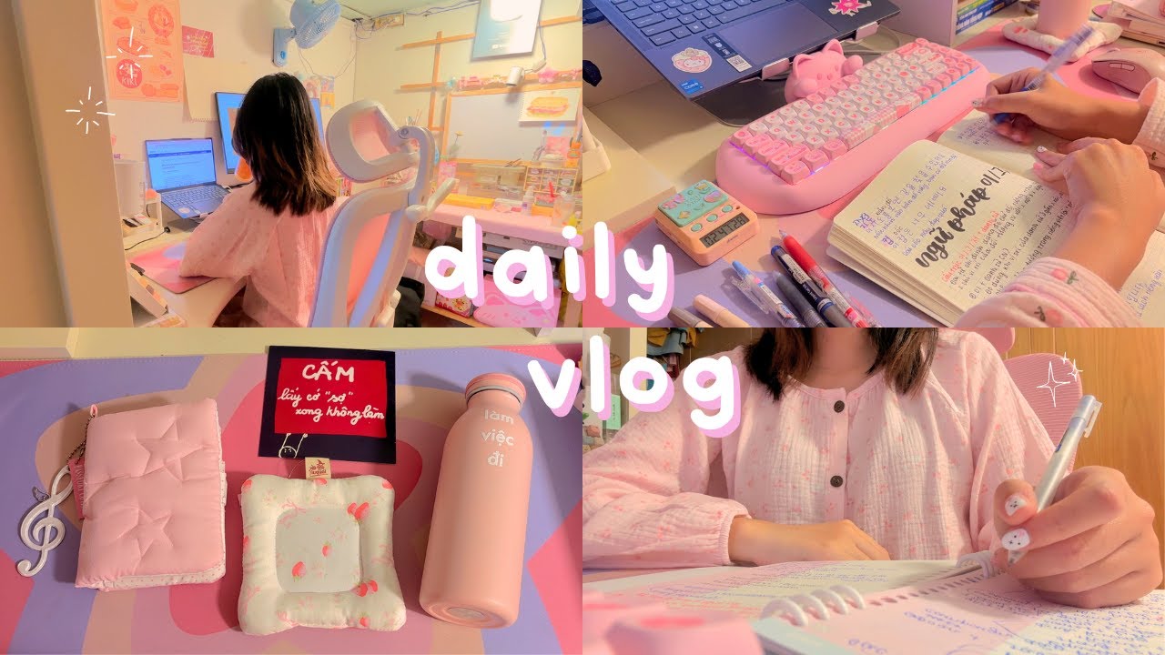 Productive Summer Vlog 🌷 // vẽ tranh, học tiếng Hàn, haul đồ đáng iu ⋆𐙚₊˚⊹♡ jawonee