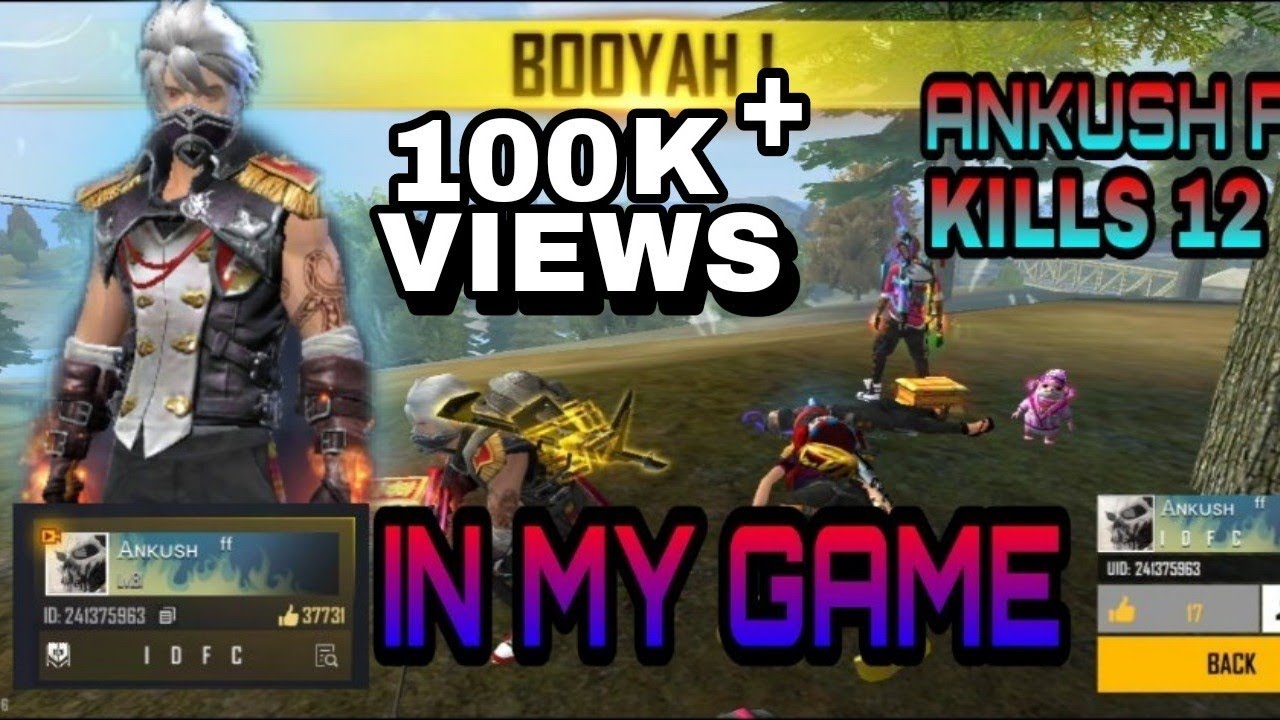 🤩ANKUSH FF IN MY GAME😍 //ANKUSH FF IN MATCH 12 KILL BOOYAH 😍
