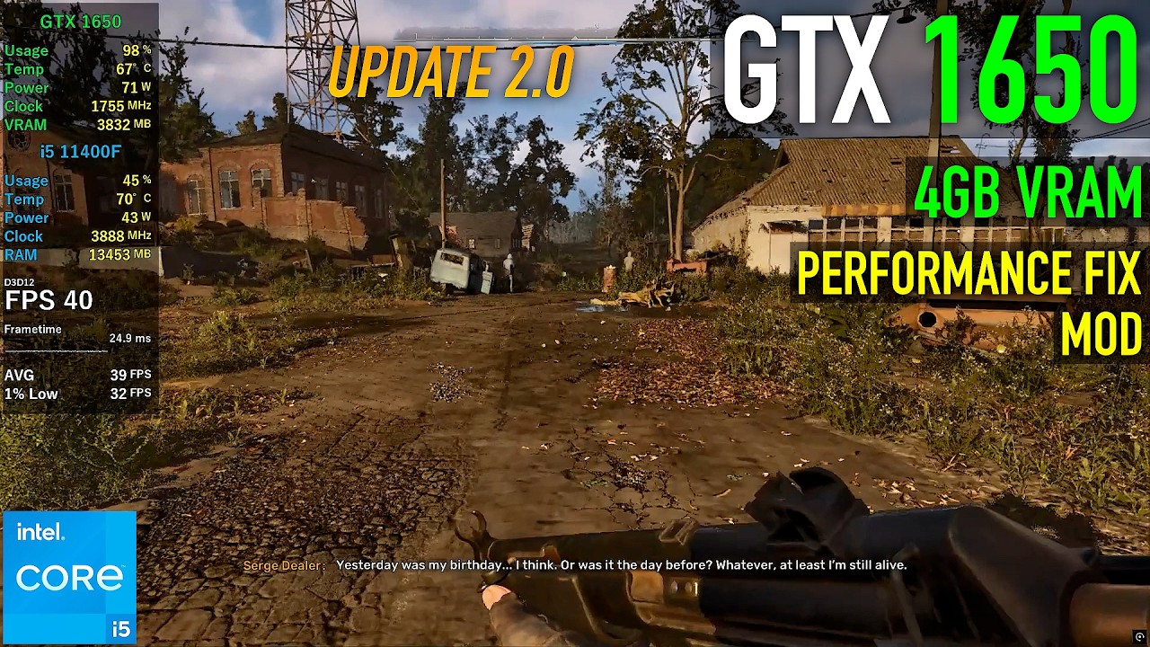 GTX 1650 - STALKER 2 (Update 2.0) - 4GB VRAM Performance Fix MOD