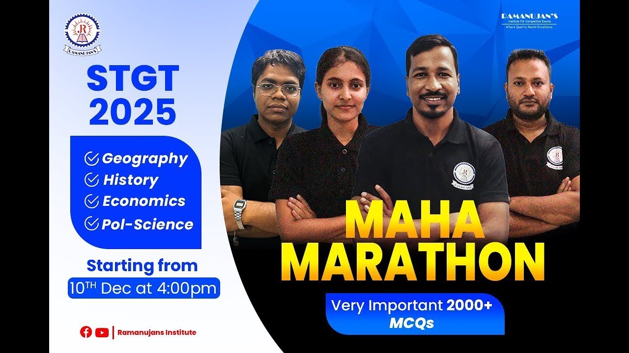 STGT | GEOGRAPHY | MARATHON CLASS | By - Shahnewaz Sir | Ramanujan's Imstitute |